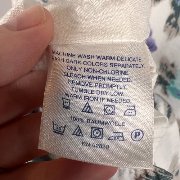 Lands' End Womens Cotton Sleeveless Watercolor Floral Dress Sz 12 Summer Pockets - Picture 14 of 14